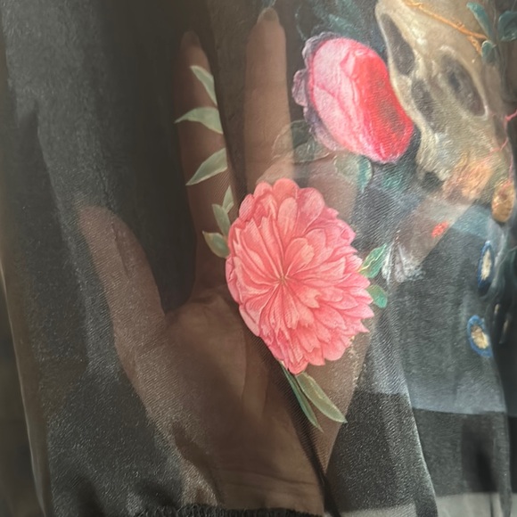 Selkie Black Sheer Sweatshirt with Pink Graphic - Picture 2 of 3